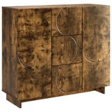 vidaXL Dressoir Gerookt eiken 85,5 x 31 x 75 cm Bewerkt hout