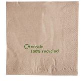 Merkloos Gerecyclede servetten van kraftpapier 2-laags | 2000 stuks