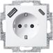 Busch Jaeger Busch-jaeger balance contactdoos inbouw - 1-voudig - randaarde - usb a/c - polarwit
