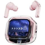 SZSMART AIRMAX6 Lite draadloze Bluetooth-hoofdtelefoon (in-ear, microfoon, LCD-touchscreen, roze)