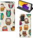 B2Ctelecom Telefoonhoesje Samsung Galaxy A72 (5G/4G) - Bookcover - Uil - Multi Vrolijke Uilen