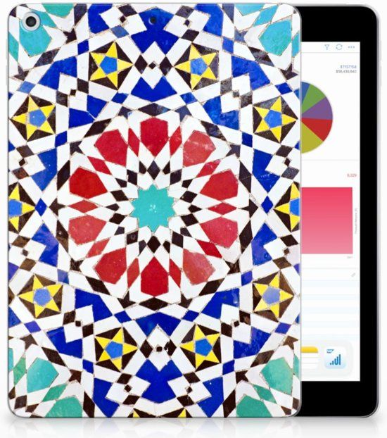 B2Ctelecom Tablethoesje Design MozaÃ¯ek Geschikt voor Apple iPad 9.7 2018 2017