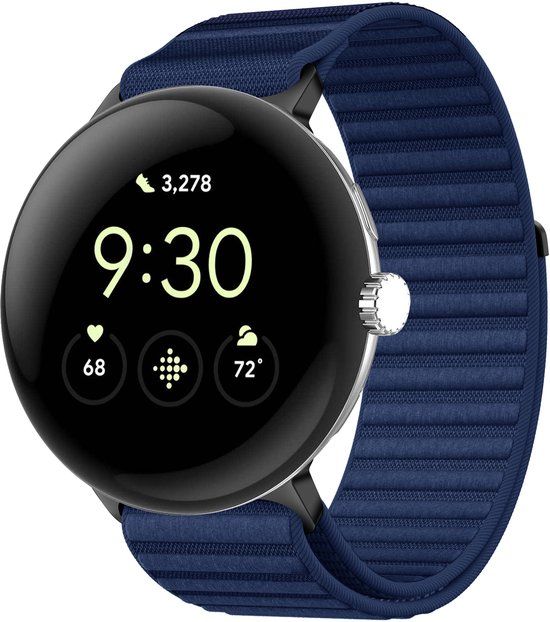 imoshion Google Nylon bandje - Geschikt voor Google Pixel Watch / Watch 2 / Watch 3 / Watch 4 (41 mm) - Donkerblauw