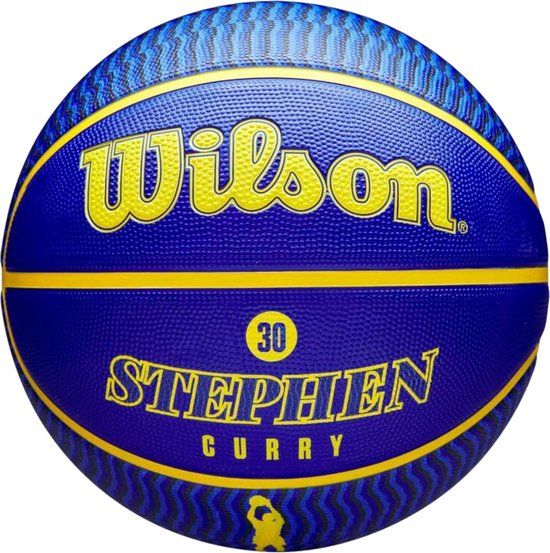 Wilson NBA Player Icon Stephen Curry Outdoor Basketball - Blue - Size 7
