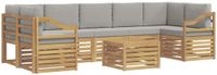 vidaXL Bank loungeset 7 zitplekken Polyester Wit en lichtgrijs