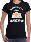Bellatio Decorations Carnaval t-shirt zwart university of Delf voor dames - Delfts geslaagd / afstudeer cadeau verkleed shirt S