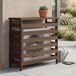Mendler Afdekking voor airconditioning-/warmtewisselaar HWC-Q15, gemaakt van -gecertificeerd hout, afmetingen 78x84x32 cm, donkerbruin