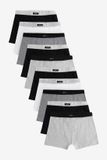 Next - Jongens - Set van 10 boxershorts met zachte tailleband - Grijs