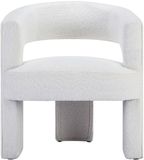 Vente-unique Fauteuil van witte boucléstof FONTANOVA
