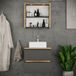 VCM set de meubles de salle de bain 3 pièces avec lavabo en céramique, meuble de salle de bain avec 2 tiroirs avec système de fermeture douce, armoire à miroir avec éclairage et prise, dimensions du meuble : H. 51 x L. 60 x P. 51 cm, Cosila-A