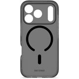 Decoded Clear Frosted Hoesje Geschikt voor iPhone 17 Pro - Anti-Yellowing - 100% Gerecycled Materiaal - Geschikt voor MagSafe - Zwart, Transparant