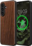 kwmobile Echt Houten Beschermhoes voor Samsung Galaxy A57 5G – Hout & TPU Cover – donkerbruin hout