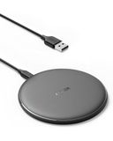 Anker PowerWave Wireless Charger laadpad, draadloze 7.5W oplader voor iPhone 11/XR/XS/X/8, 10W voor Samsung Galaxy S20/S10/S9/S9+/S8 (voeding niet inbegrepen, kabel 120cm inbegrepen), zwart