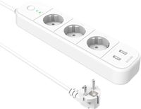 Tenda Intelligente wifi-stekkerdoos, 3 individueel gestuurde stopcontacten en 2 USB-poorten, meervoudige socket, app-/spraakbesturing (Alexa & Google) tijdschema's, overspanningsbeveiliging, 16 A, 1,5