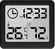 GreenBlue - Weerstation - Digitale Thermometer / hygrometer met klokfunctie - Zwart