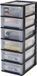 Organisateur de bureau, 6 compartiments, 7 trous, dimensions 2006 - L26 x P35,5 x H72,5 cm - Noir