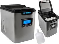 Malatec Machine à glaçons - Machine à glaçons électrique portable - 120W - 2.2L - Blanc/Bleu/Noir
