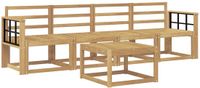 vidaXL Bankset voor buiten, 5-delig, wit, massief acaciahout
