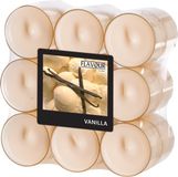 Conpax Candles Geur theelichtjes/waxinelichtjes - transparant - 18x - Vanilla aroma - 6 branduren