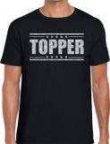 Bellatio Decorations Shoppartners Bv Zwart Topper shirt in zilveren glitter letters heren - Toppers dresscode kleding M
