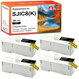 Epson Cartouches de couleur SJIC8K C33S020407 pour Epson TM-J7000/7500/J9100, 4 cartouches noires