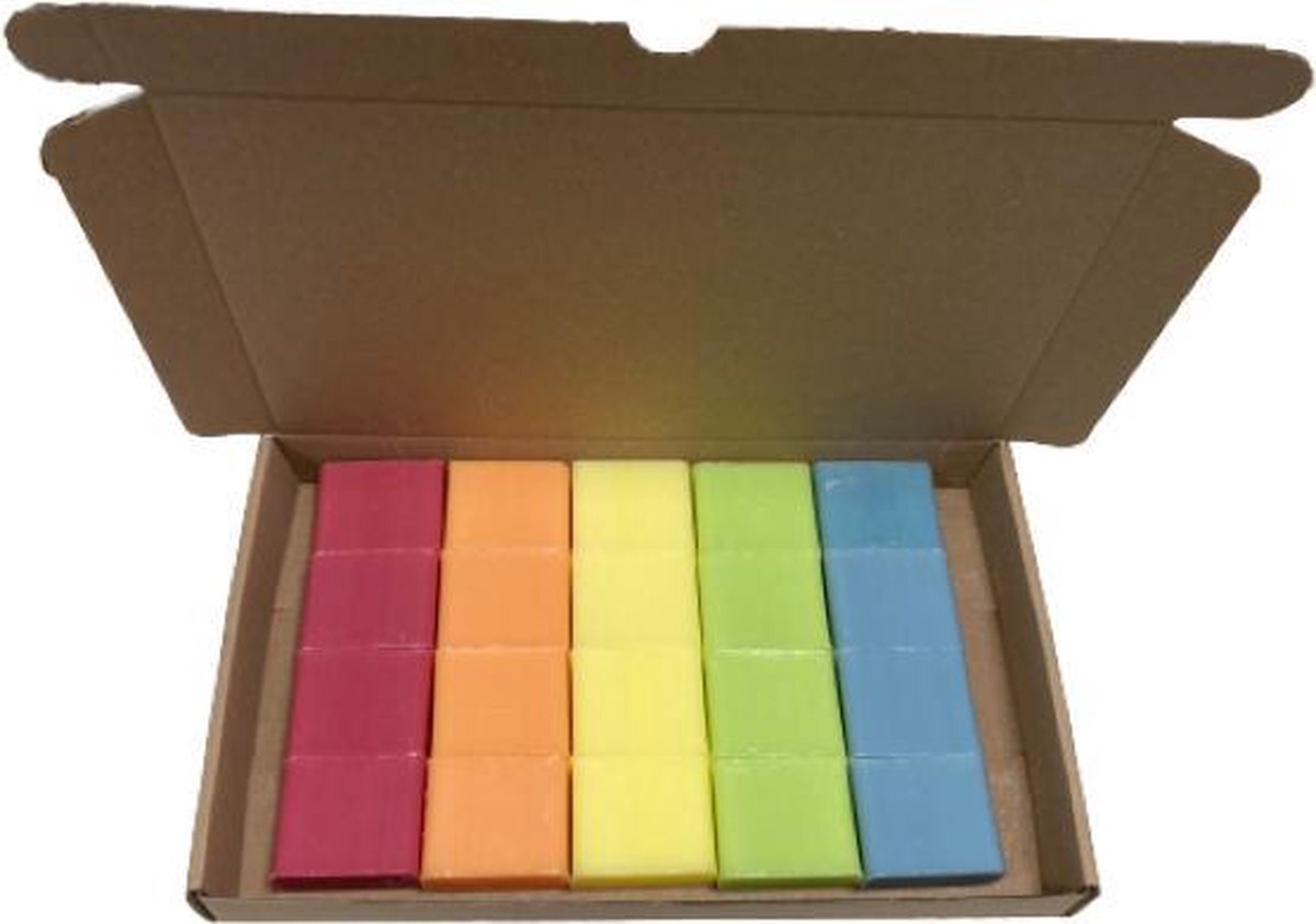 Savon de Marseille zeep set 20x30gr. Kers - Meloen - Citroen - Limoen - Marine kleuren van de regenboog - LGBT