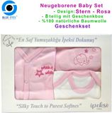 Blue Eyes Pasgeboren Baby Cadeauset 8-delig (Ster Roze)