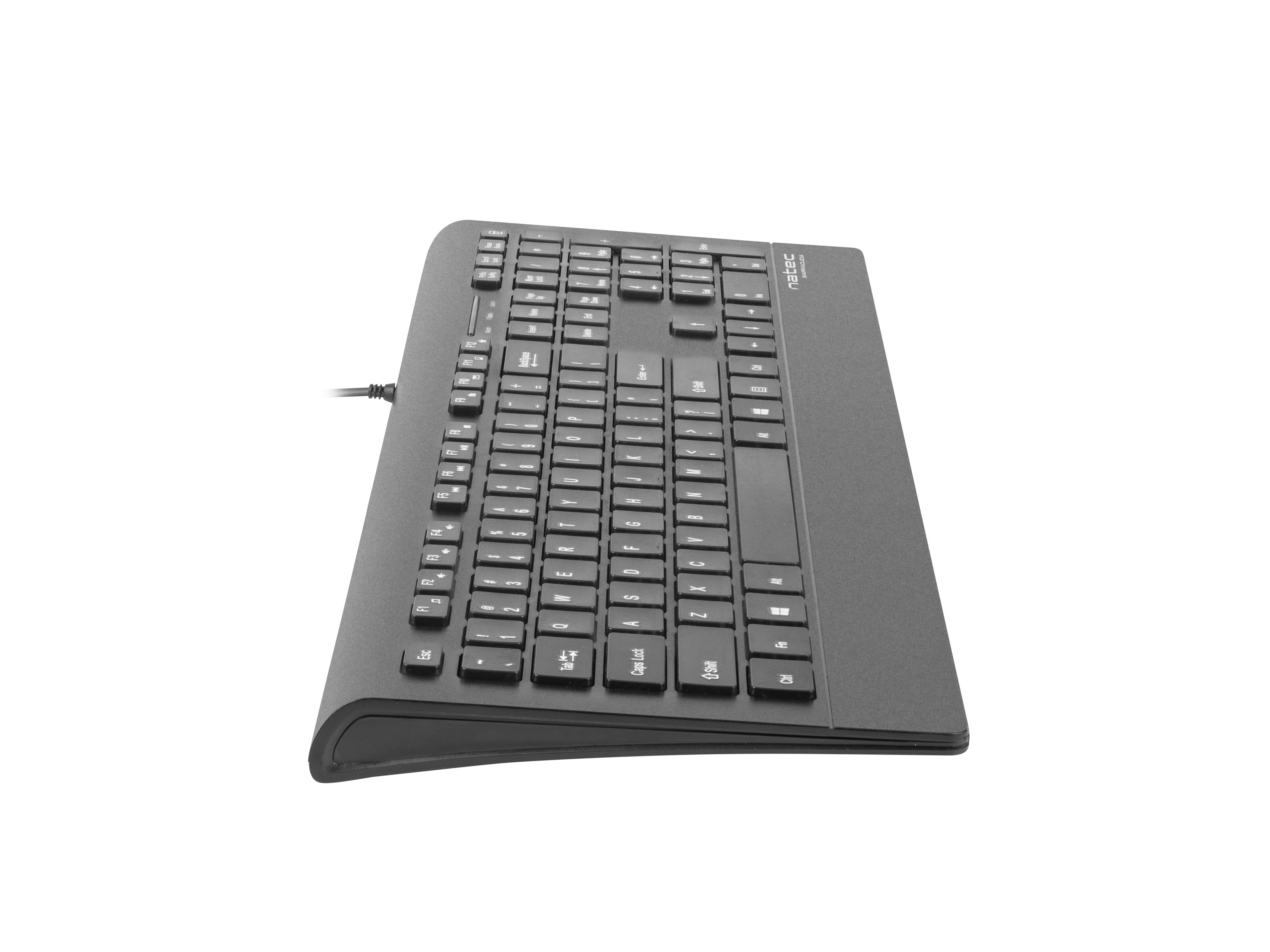 Natec Barracuda - Bedraad USB QWERTY Toetsenbord - Zwart