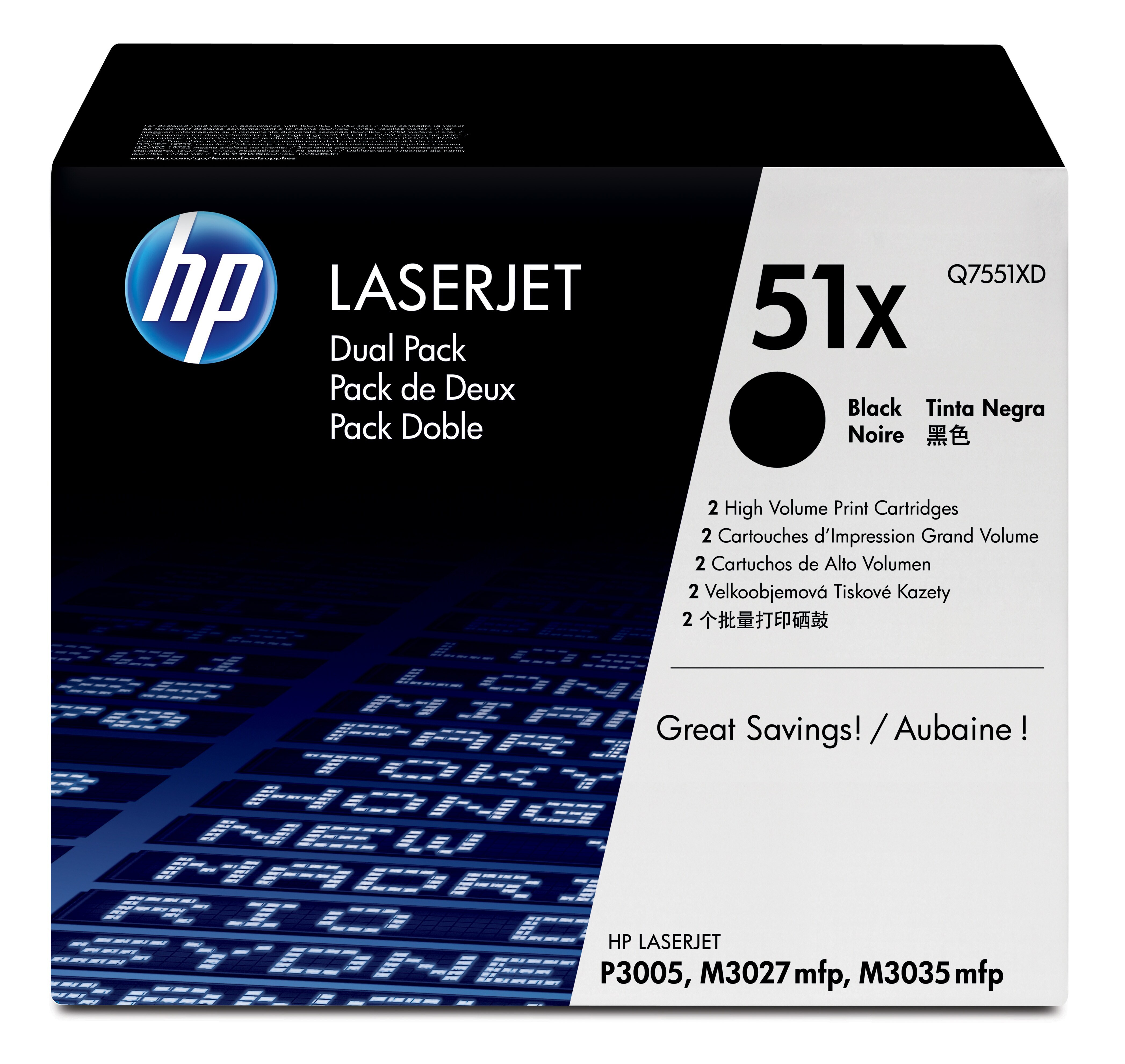 HP 51X originele high-capacity zwarte LaserJet tonercartridge, 2-pack