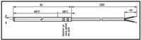 Enda K1-TC-J-6x60-2M-600°C Thermokoppel Sensortype J Meetbereik temperatuur -50 tot 600 °C Kabellengte 2 m Sensor-Ø 6 mm