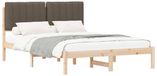 vidaXL Bedframe met Gevoerde Hoofdbord Taupe 140 x 190 cm