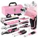 WORKPRO 73-delige gereedschapsset roze met accuschroevendraaier