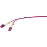 Renkforce RF-4942830 Glasvezel Optische vezel Aansluitkabel 1.00 m Purper-rood [1x LC-stekker - 1x LC-stekker] 50/125 µ