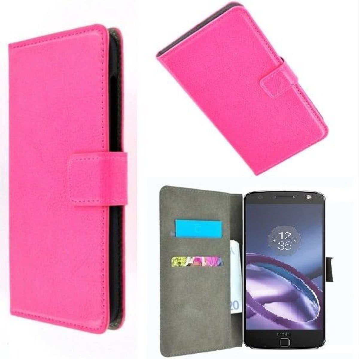 pearlycase Motorola Moto Z smartphone hoesje wallet book style case roze