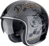 Scorpion Belfast Evo Drive Fast Zwart Grijs Goud Jethelm