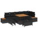vidaXL Ensemble de banc de jardin 9 pièces 8 places noir