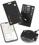 NOVOO Wallet Tracker Card, draadloos opladen, portemonnee, oplaadbaar, Bluetooth lokalisatie, 1,9 mm, IP68 (alleen iOS), Air-Tag, GPS, anti-opslag voor paspoorten, bagage, 2 stuks