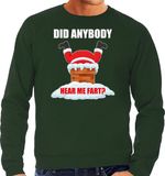 Bellatio Decorations Shoppartners Bv Foute Kersttrui sweater - Did anybody hear my fart - groen - voor heren - Kerstkleding S