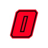 4R Quattroerre.it 13390 Racing Nummer 0 Moto GP, Neon Rood, 10 x 10 cm