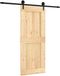 vidaXL Porte coulissante Naturel et Noir 85 x 210 cm Bois de pin massif
