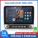 Awesafe 10.1 Inch Radio Scherm - Geschikt Voor Audi A3 (2003 t/m 2013) - 2+64GB 4Core - Android 14.0 CarPlay Autoradio - Draadloos CarPlay & Android Auto - Bluetooth & WiFi - GPS Navigatie