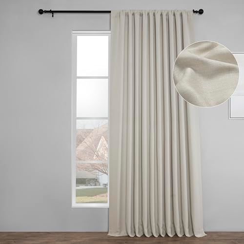 HPD Half Price Drapes Linen Room Curtain Panel - 100 x 120 cm - BOCH-LN1856-120-DW - Bark