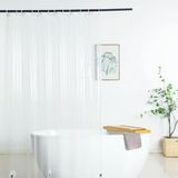 WellColor Doorzichtige douchegordijnvoering, 182,9 x 190,5 cm, PEVA, zwaar belastbare douchegordijnvoering, met 3 verzwaarde magneten, transparant, 100% waterdicht