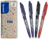 PILOT - Set van 4 FriXion Ball 07 - Uitwisbare pen met warmtegevoelige inkt - Navulbare rollerbalpen - 2 blauwe, 1 zwarte, 1 rode - Medium punt