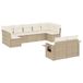 vidaXL 9-delige Loungeset met kussens, polyrattan, beige