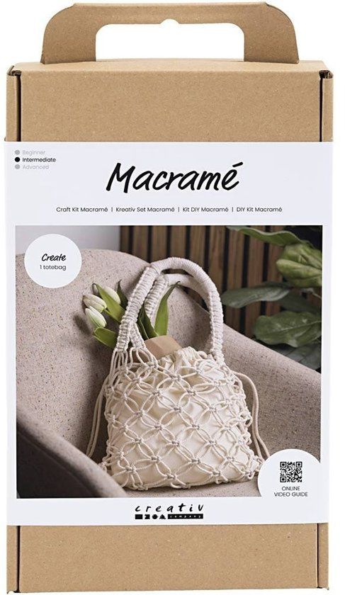 Creative Creativ Company Hobbyset Macramé Tas Wit