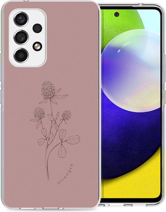 iMoshion Hoesje Samsung Galaxy A53 - Siliconen Back Cover - Roze / Floral Pink - Bloemen Print