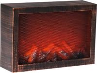 Merkloos Sfeerhaard/ openhaard - zwart - LED verlichting - L30,5 x B9,5 x H21 cm