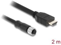 Delock M12 Cable A-coded 17 pin female to HDMI male 2 m black
