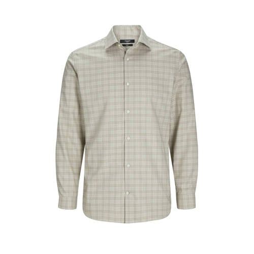 JACK & JONES PREMIUM JPRBLAPARKER Geruit Slim Fit Overhemd - Greige